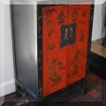 F16. Painted Asian style cabinet. 39"h x 23"w  